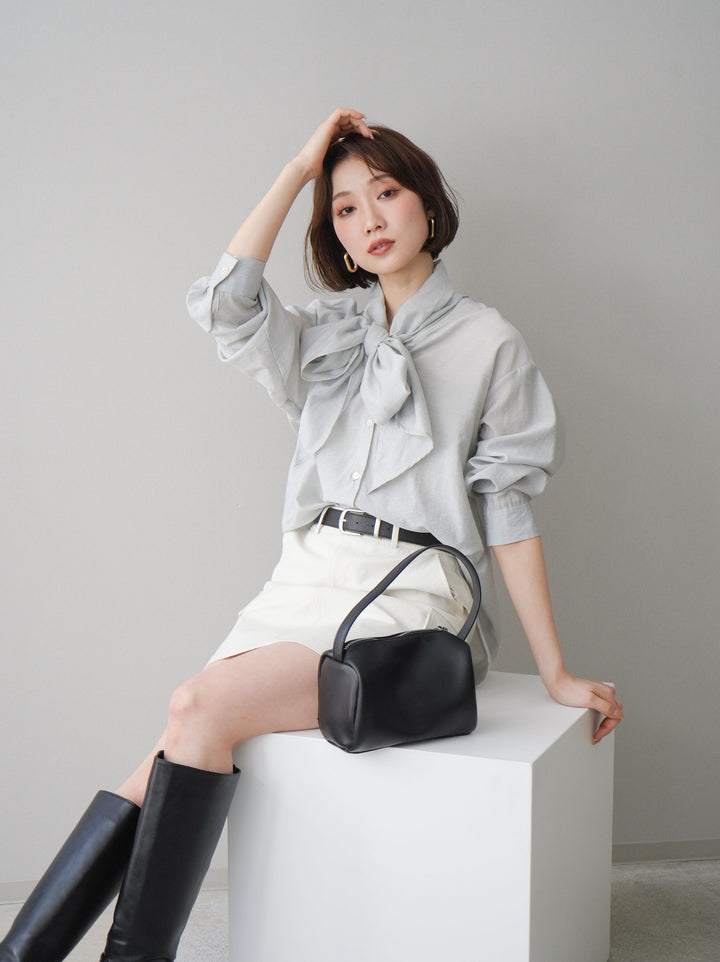 [予約]シアーボウタイブラウス/gray