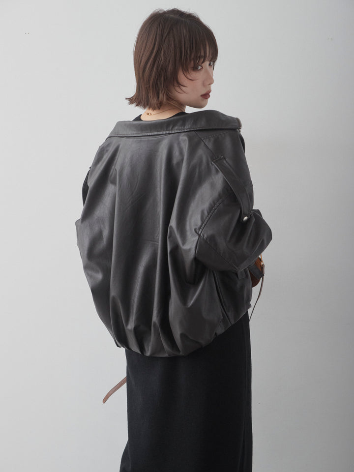 [予約]フリルデザインリブニットワンピース/black