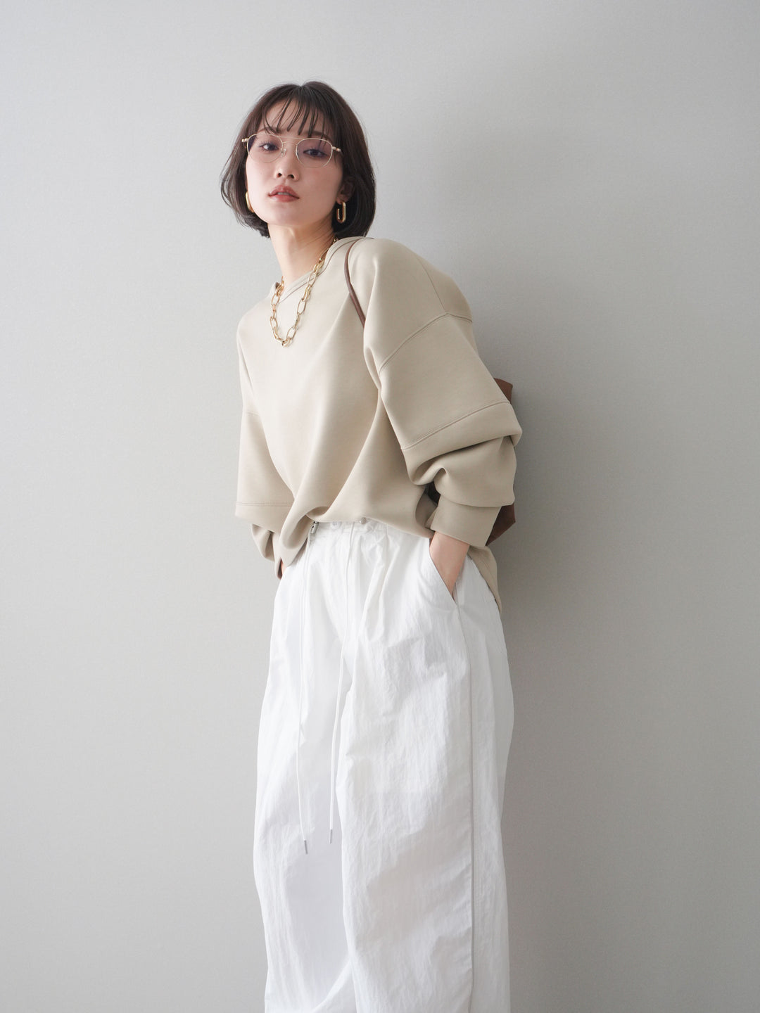 [予約]ライトポンチコクーンプルオーバー/beige