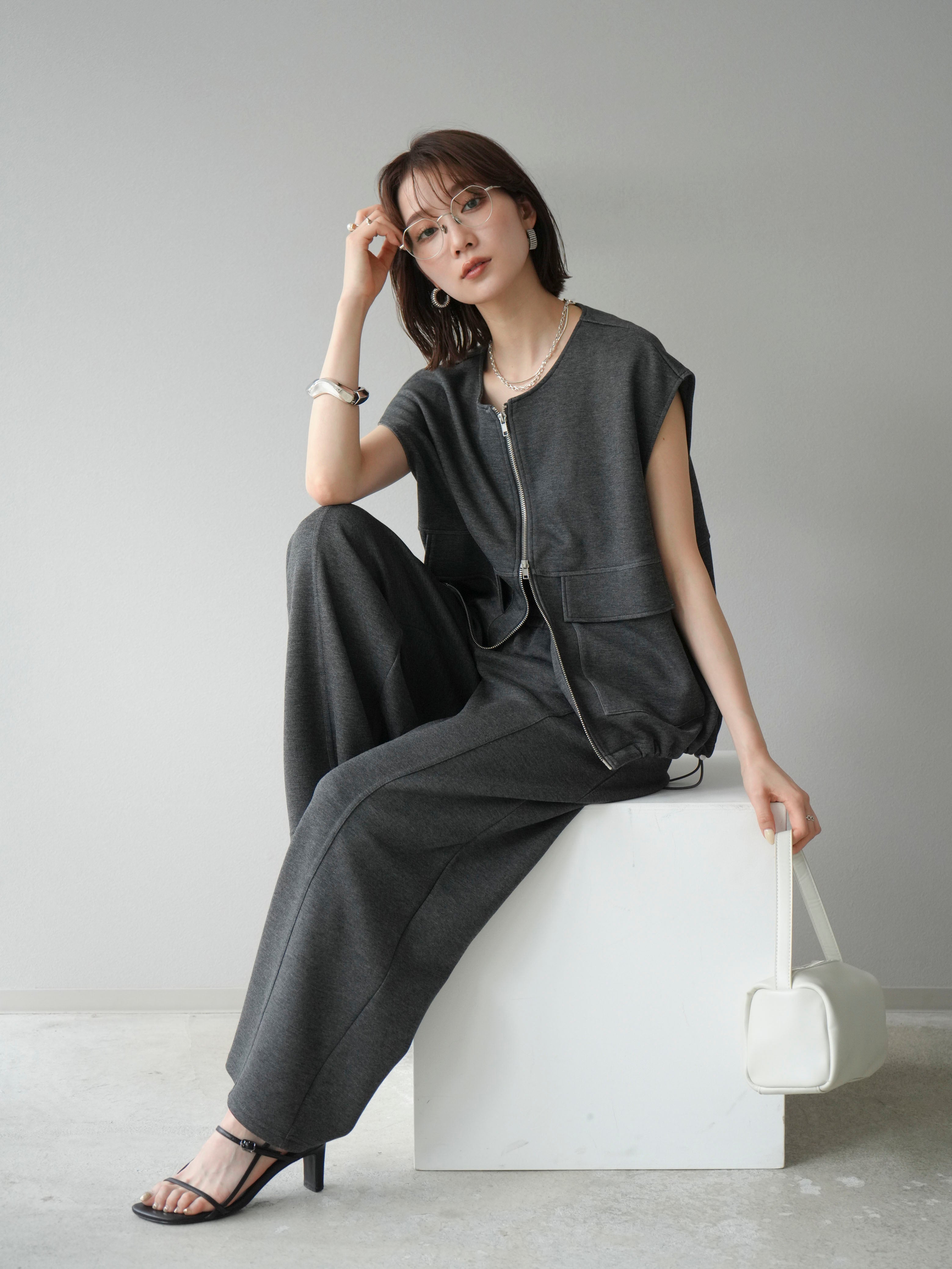 SET]ライトポンチZIPブルゾン+ライトポンチカーブパンツ(2set