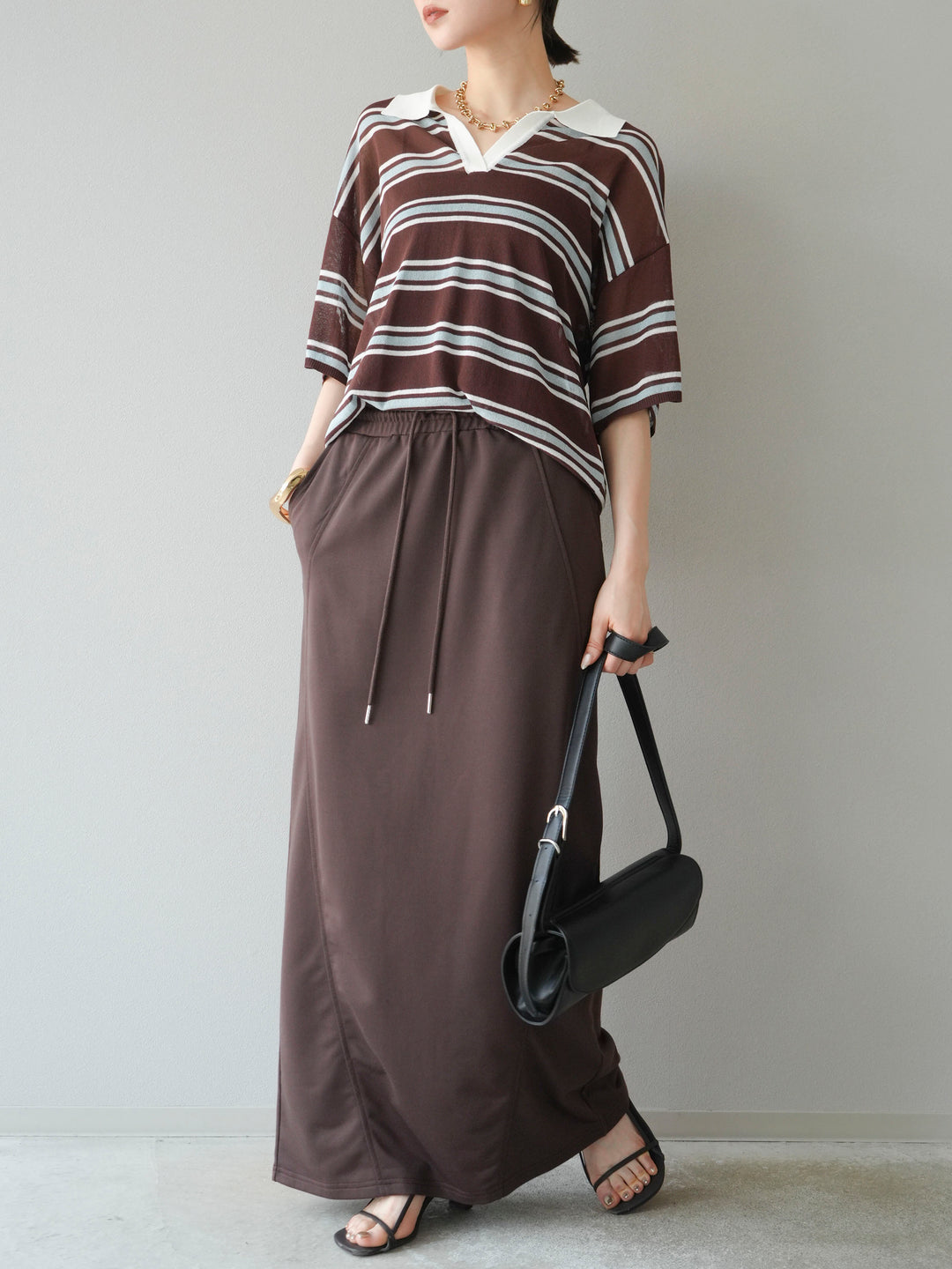 [SET] 毛衣長裙+毛衣長裙（2件套）