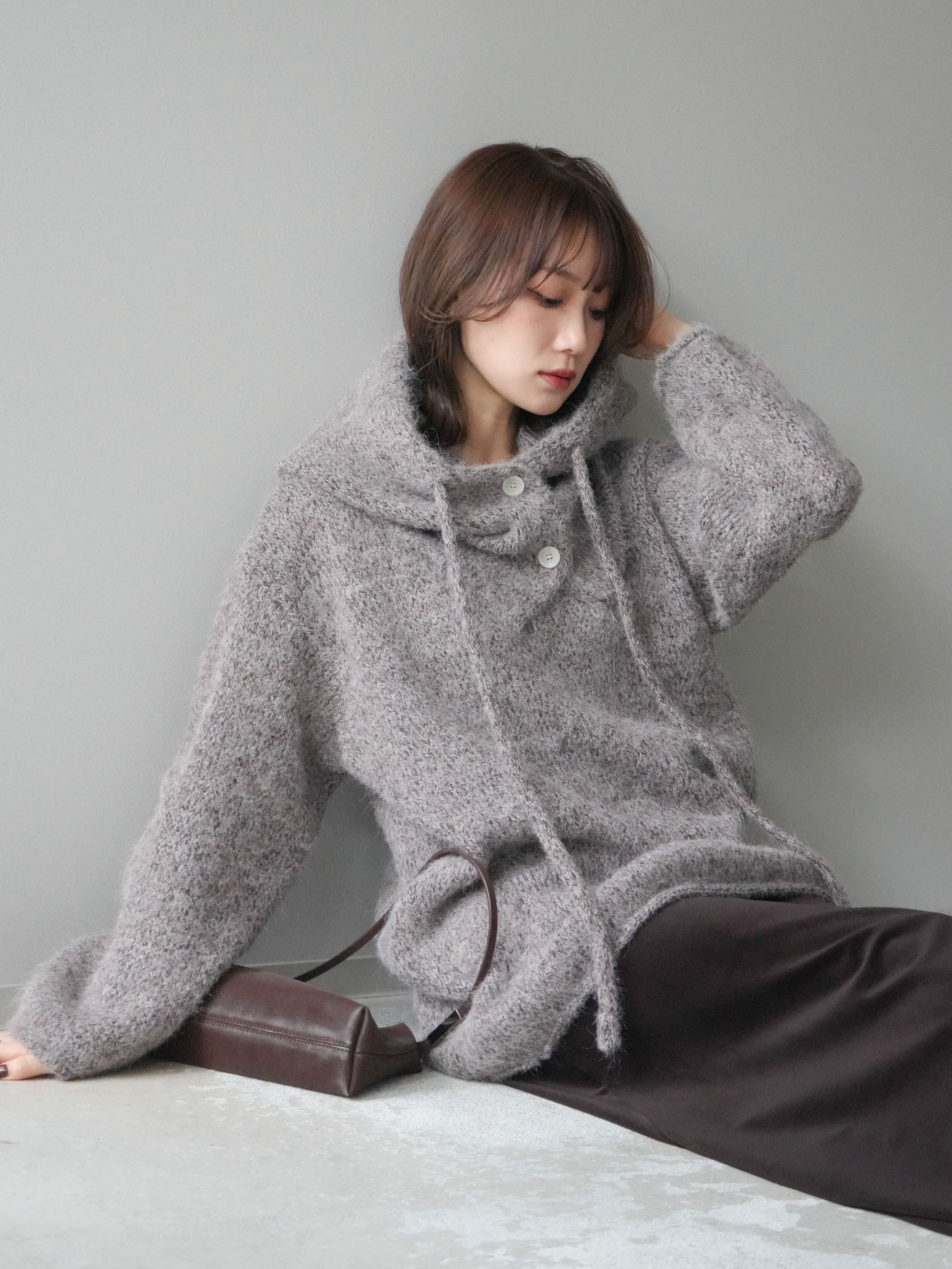 予約]バラクラバSETニットプルオーバー/brown – Lumier