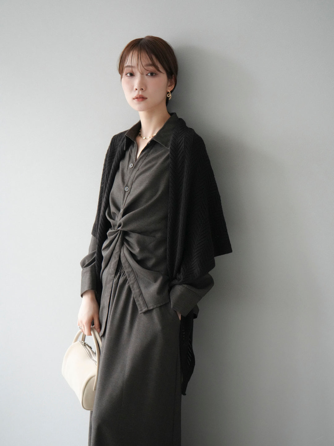 [SET]ツイストデザインシャツ＆スカートSET UP