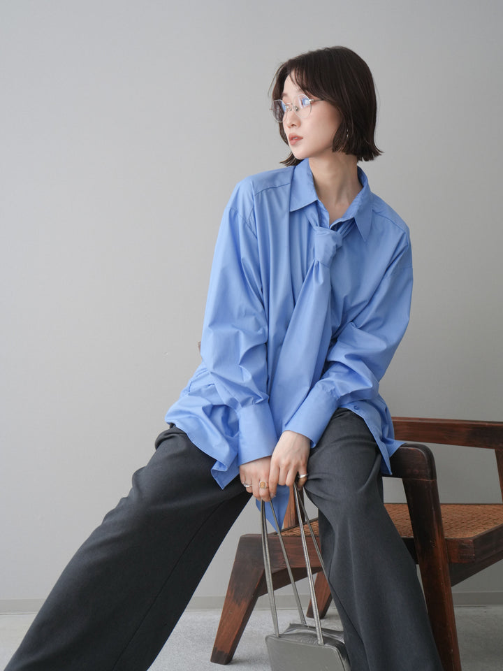 [SET]ボウタイ付オーバーシャツ+選べるアクセセット(2set)