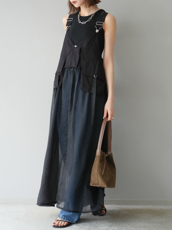 [予約]センターシームラップデザインストレートデニム/ブルー