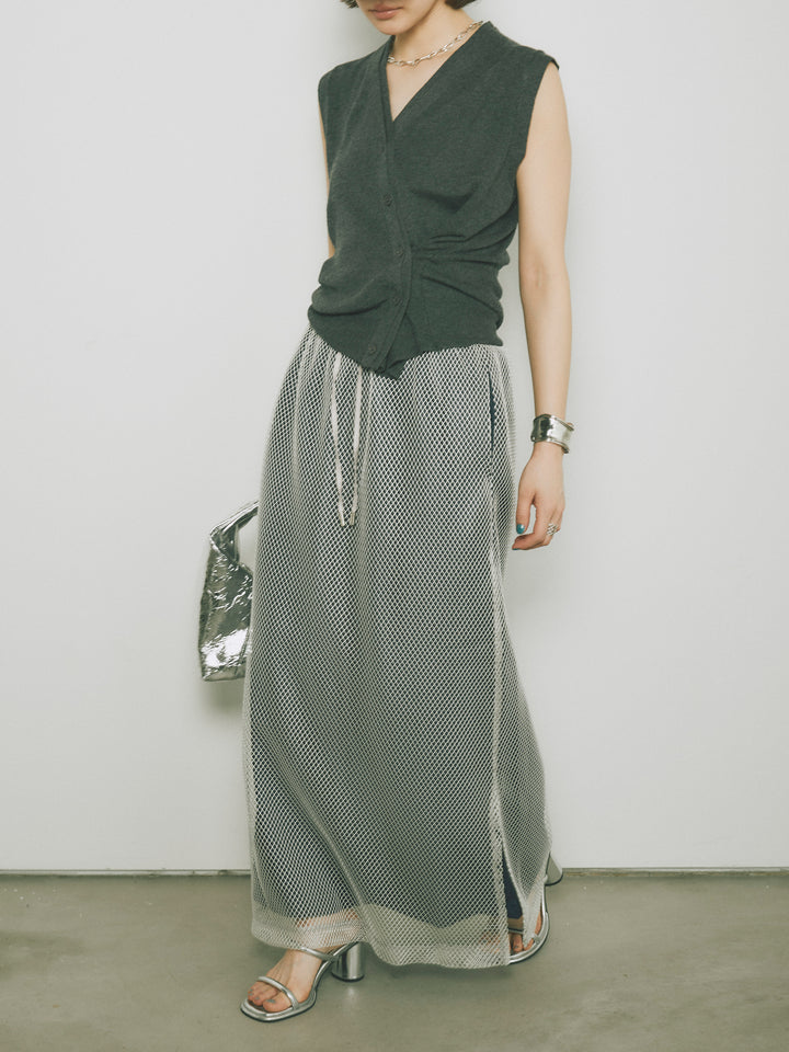 [予約]メッシュレイヤードスカート/ライトグレー