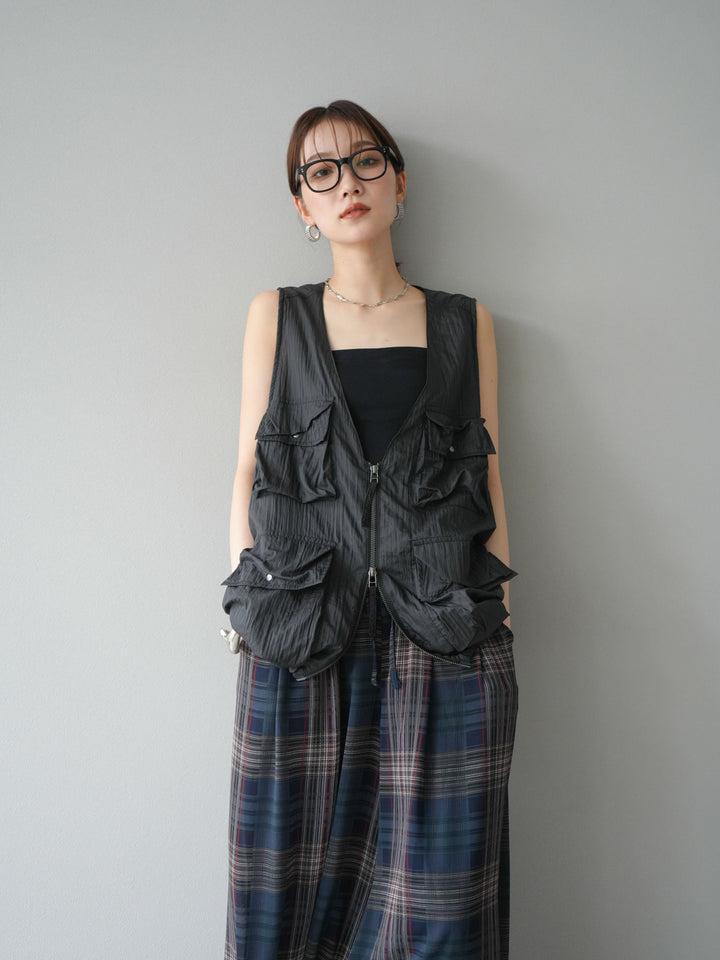 [予約]ナイロンBIGポケットシアーベスト/チャコール