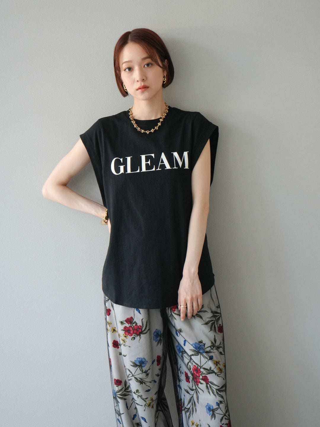 [預訂] 後標logo印花美國棉質T卹/黑色