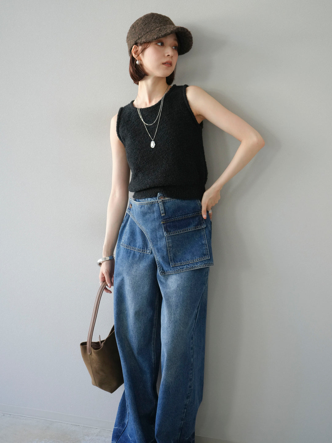 [予約]ブークレニットタンクトップ/ブラック