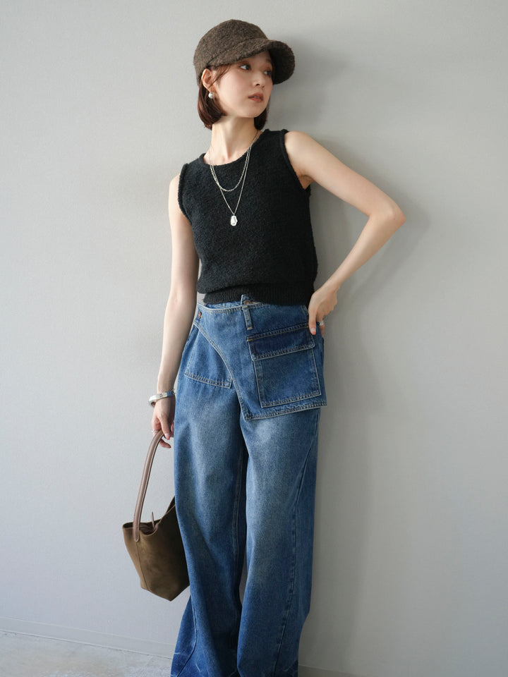 [予約]ブークレニットタンクトップ/ブラック