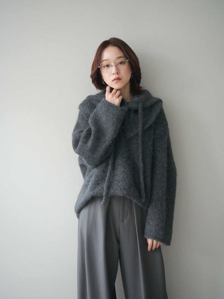 [SET]バラクラバSETニットプルオーバー+ベルトループデザインワイドパンツ(2set)