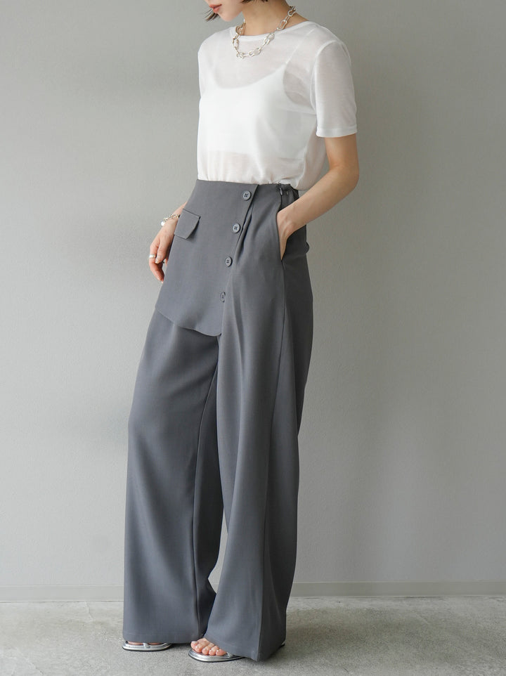 [Pre-order] Front flap slacks pants/gray