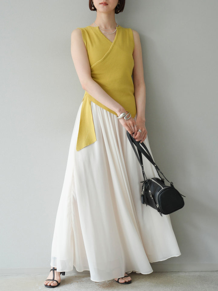 [予約]シフォンフレアスカート/アイボリー