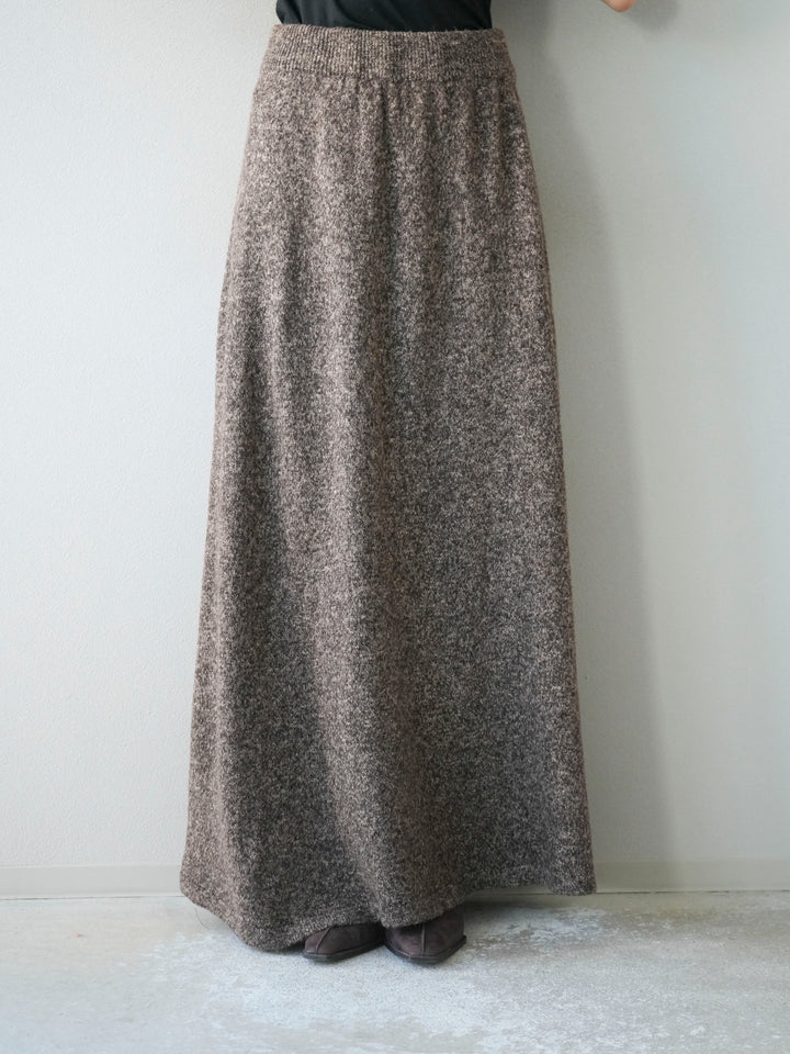 [予約]ミックスヤーンニットスカート/ブラウン