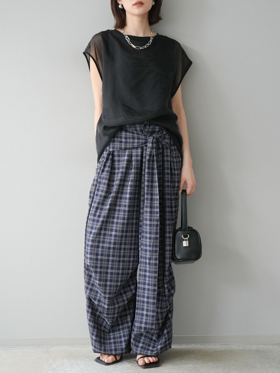 [予約]シアーレイヤードトップス/ブラック