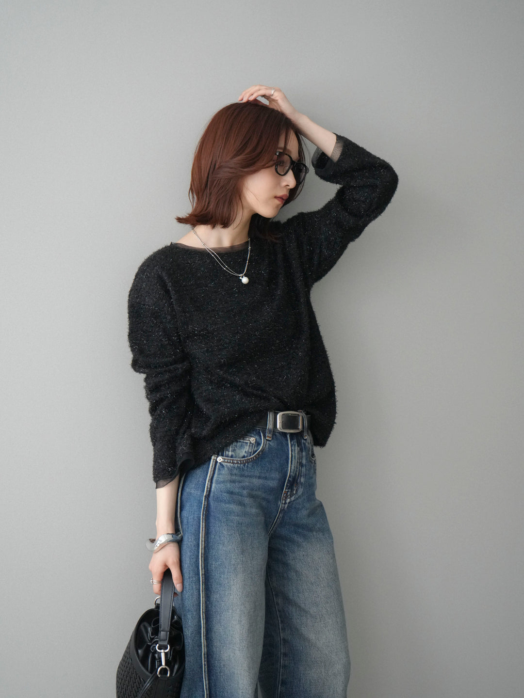 [SET]ラメシャギートップス+選べるアクセセット(2set)