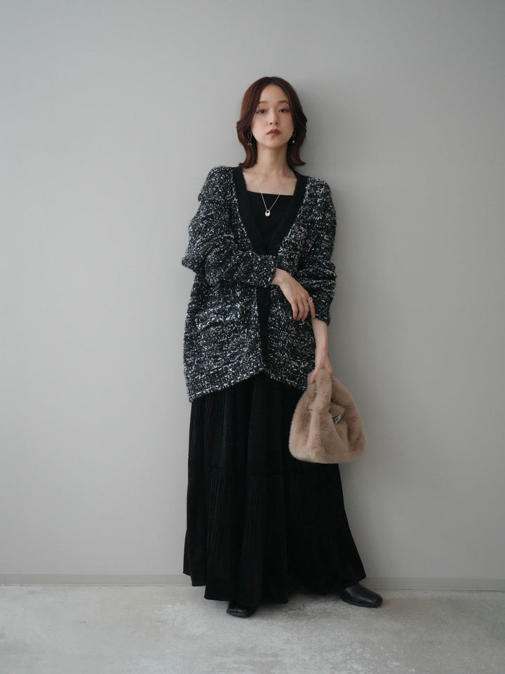 [予約]モールネップニットカーディガン/black