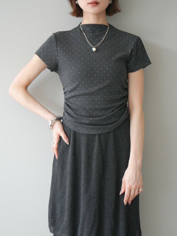 【預購】圓擺波點T卹/炭灰色