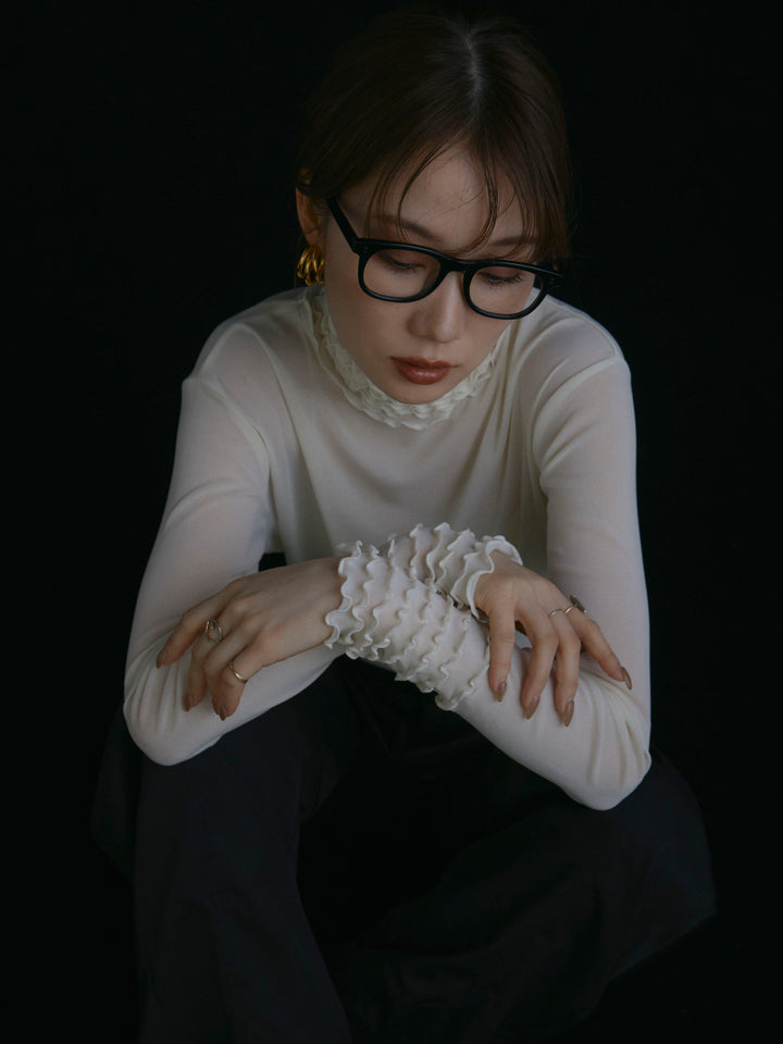 【Allure】[SET]シアーフリルメロートップス+シアーフリルメロートップス(2set)