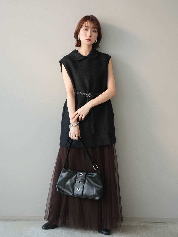 [SET]襟付きブークレミニワンピース+襟付きブークレミニワンピース(2set)