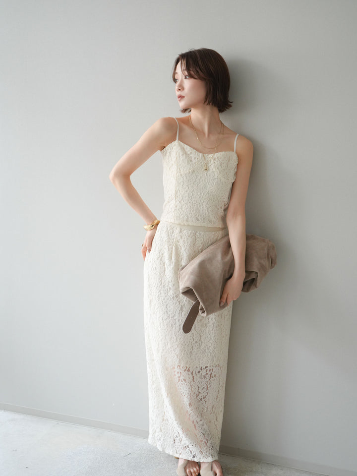 [SET]フルレースキャミ＆IラインスカートSET UP