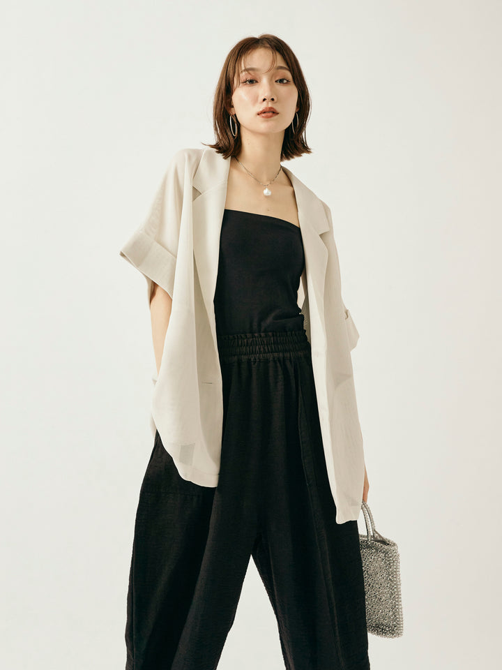 【Allure】[SET]メッシュハーフテーラードジャケット+メッシュハーフテーラードジャケット(2set)