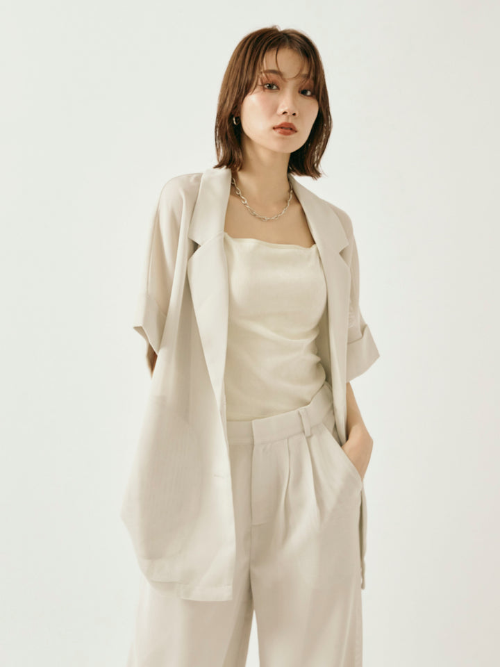 【Allure】[SET]メッシュハーフテーラードジャケット+メッシュハーフテーラードジャケット(2set)