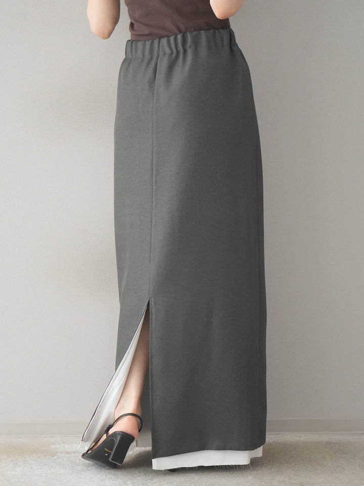 [予約]カットオフレイヤードスカート/チャコール