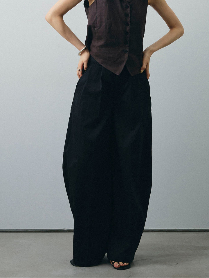 [予約]コクーンワイドチノパンツ/ブラック