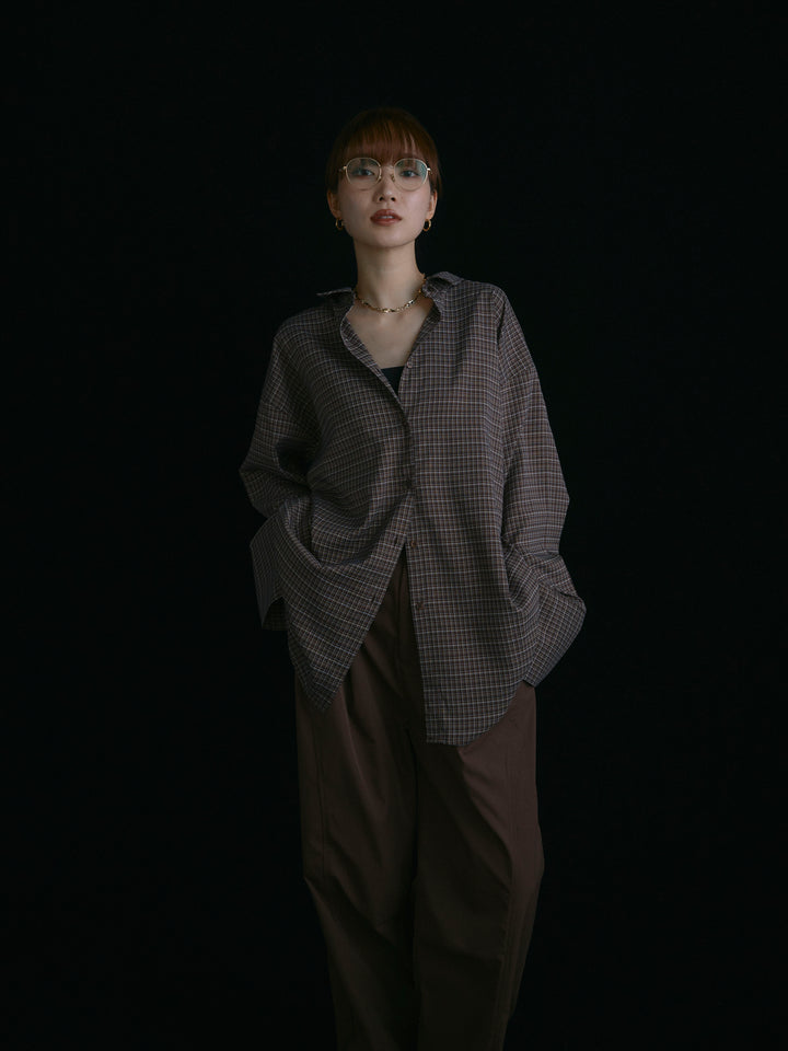 【Allure】[SET]チェックBIGカフスオーバーシャツ+チェックBIGカフスオーバーシャツ(2set)