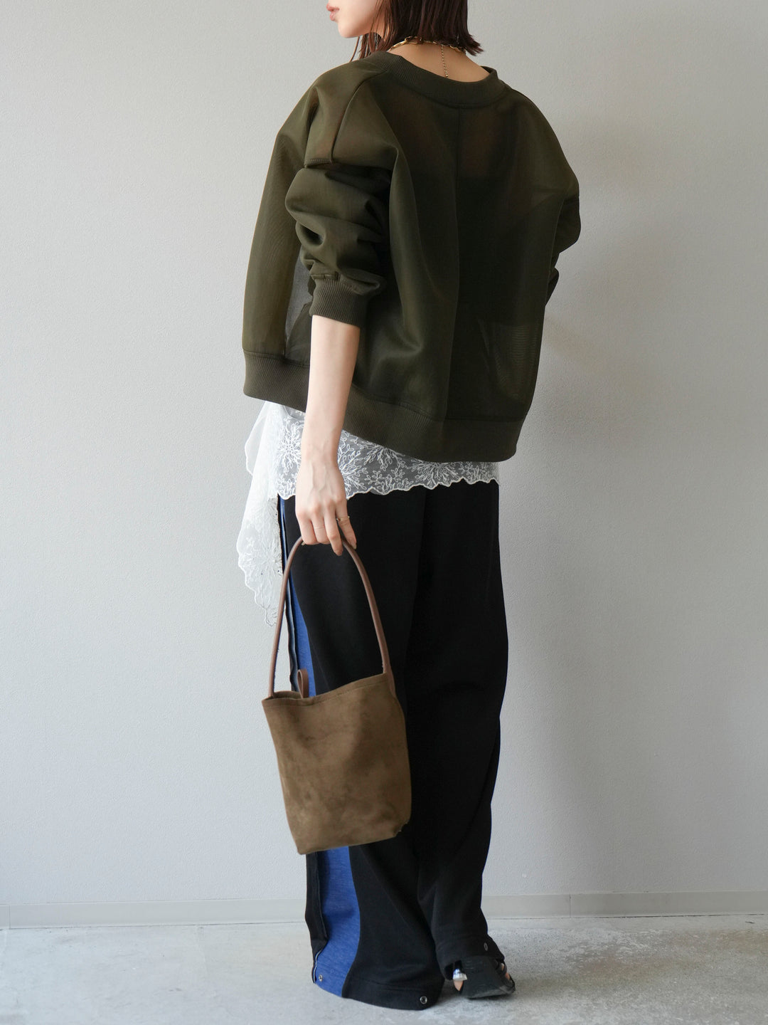 [予約]デニム切替2WAYデザインスウェットパンツ/ブラック