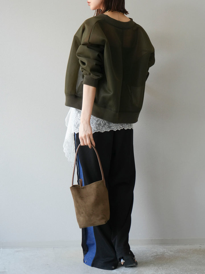 [予約]デニム切替2WAYデザインスウェットパンツ/ブラック