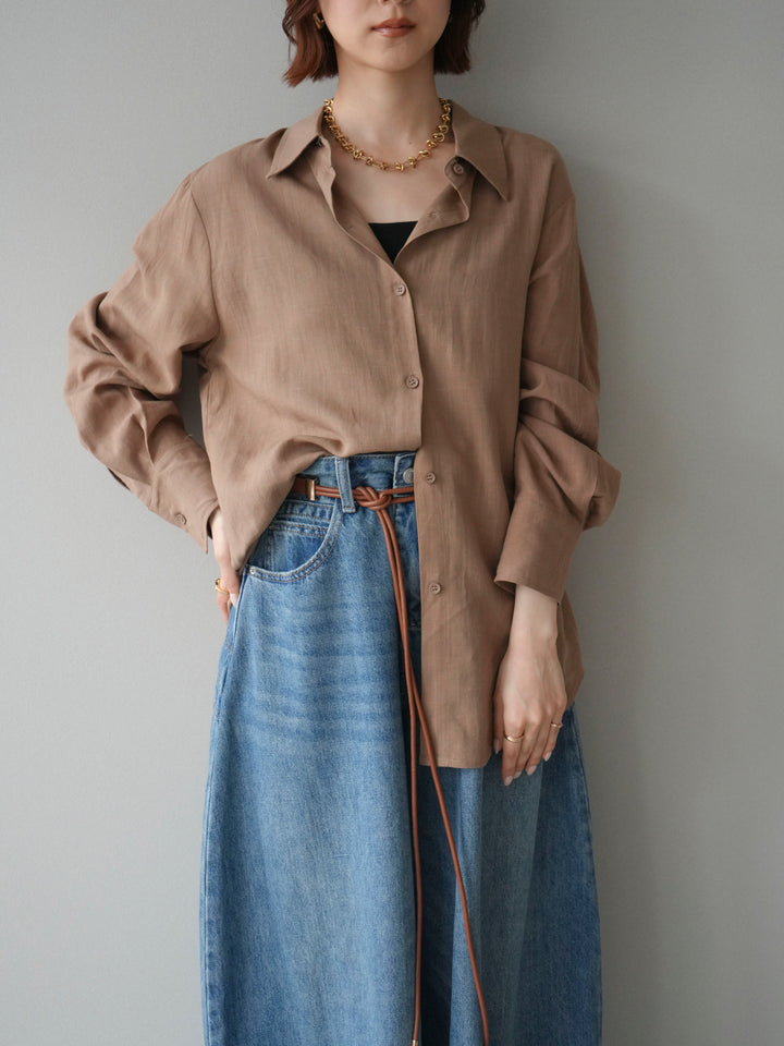 [予約]バックVレースデザインシャツ/beige
