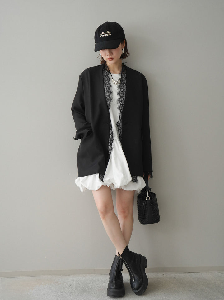 [SET]ノースリバルーンミニワンピース+選べるアクセセット(2set)