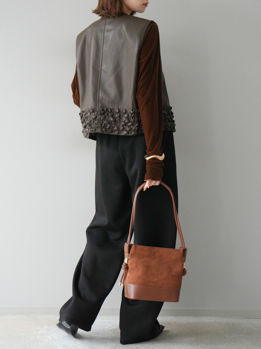 [予約]ハンドステッチ風スウェットパンツ/ブラック