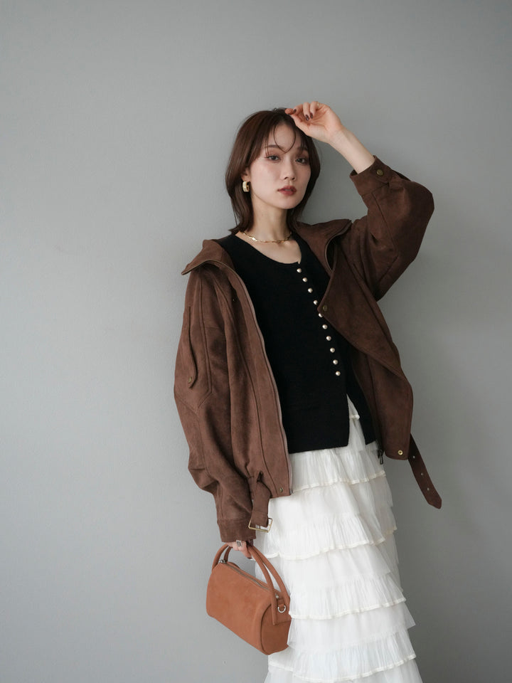 [予約]スエードライダースジャケット/ブラウン