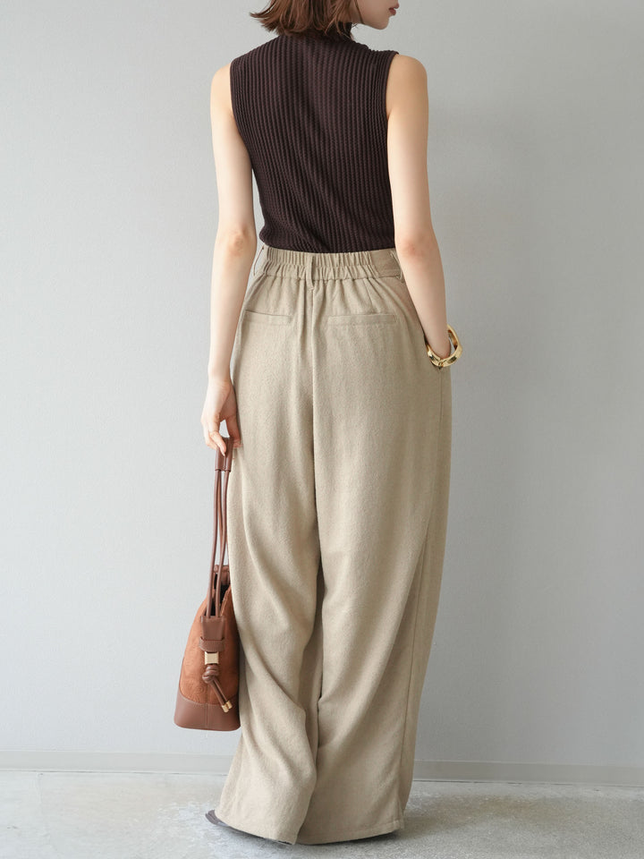 [予約]ネップワイドパンツ/ベージュ