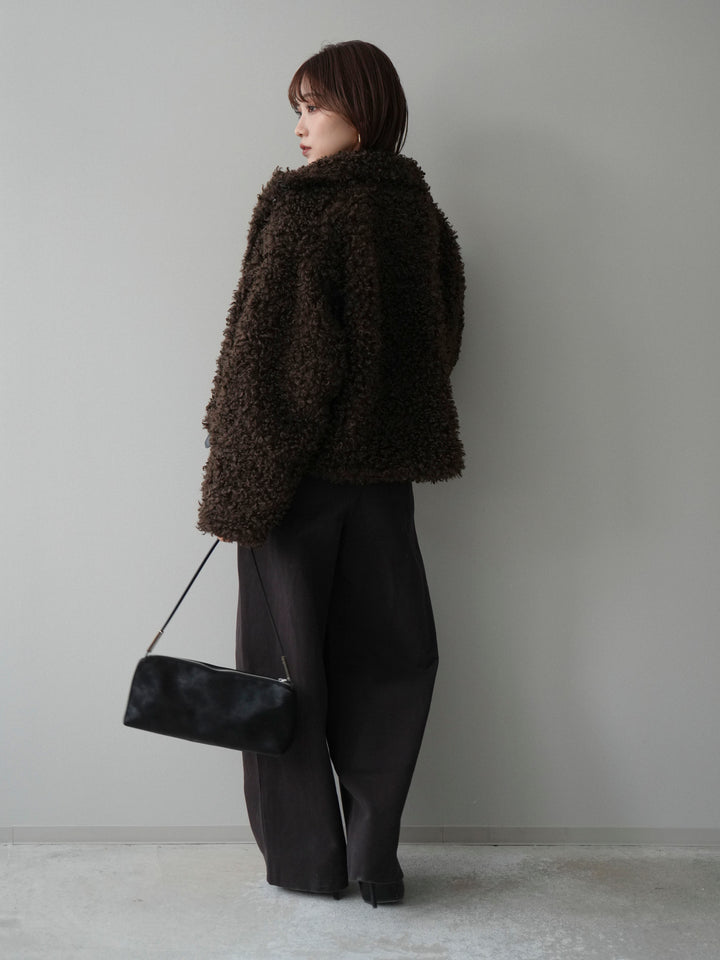 [SET]プードルファーミドルスタンドブルゾン+コットンツイルカーブパンツ(2set)