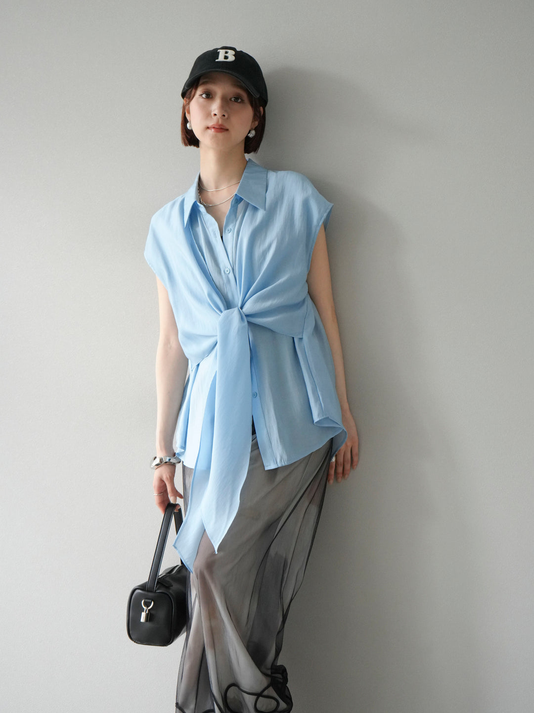 [SET]フロントタイシアーブラウス+選べるアクセセット(2set)