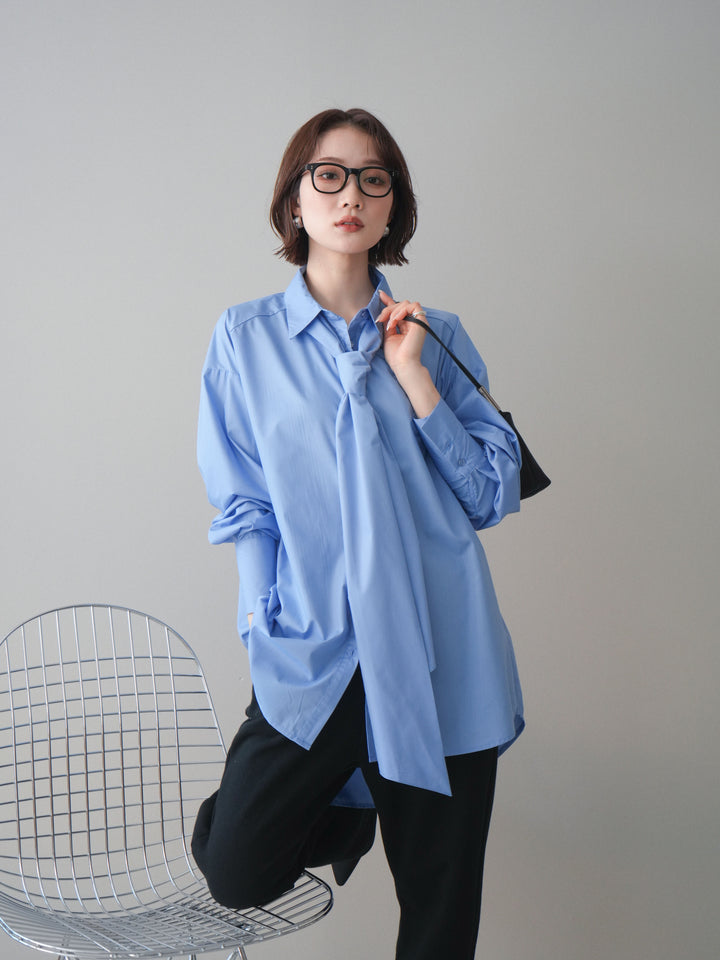 [SET]ボウタイ付オーバーシャツ+選べるアクセセット(2set)