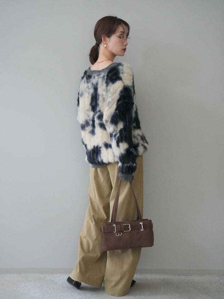 [予約]コーデュロイ巻きベルト付きパンツ/beige