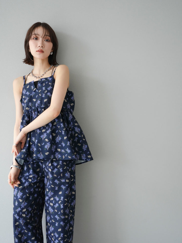 [予約]ブーケプリントキャミソール/ネイビー
