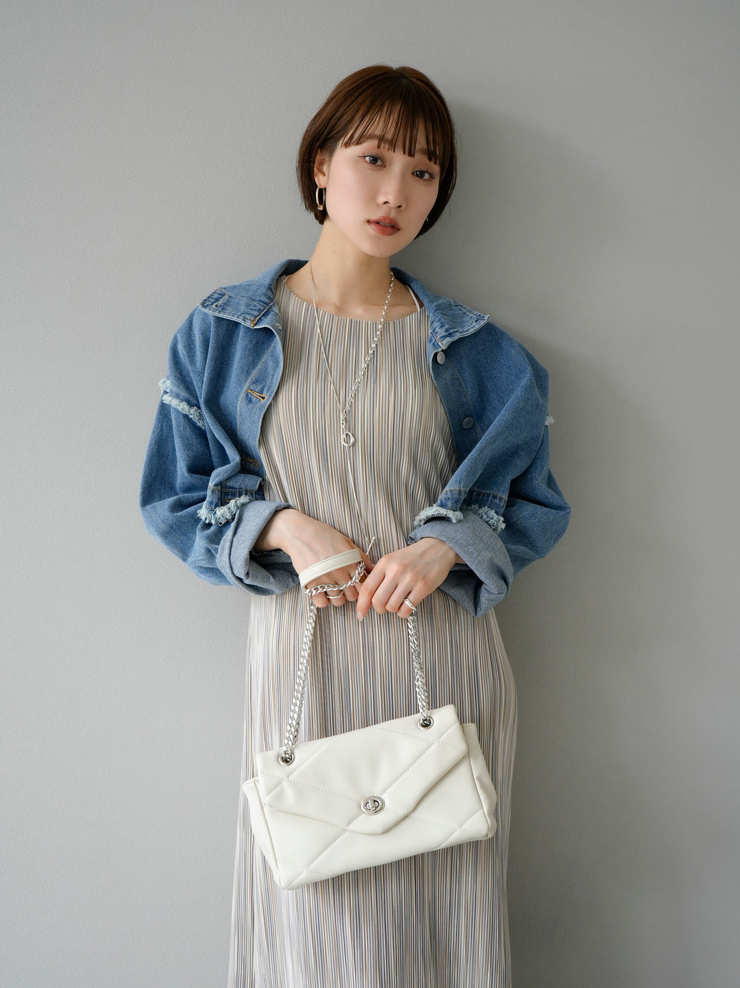 [Pre-order] Quilted Chain Bag/Ivory