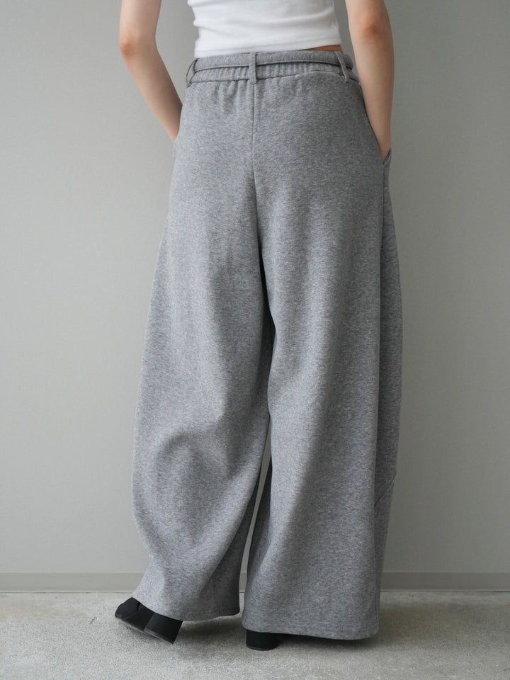 [予約]ウエストベルトカーブラインスエットパンツ/gray
