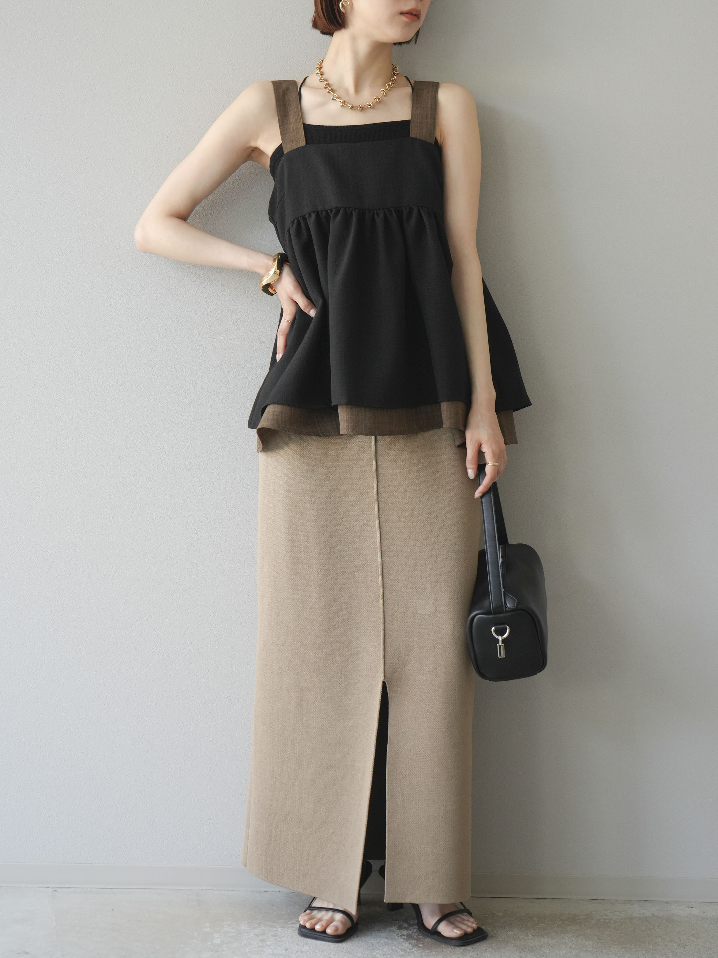 Plage I Line Knit アイラインニットスカート　ベージュ Plage I Line Knit アイラインニットスカート ベージュ