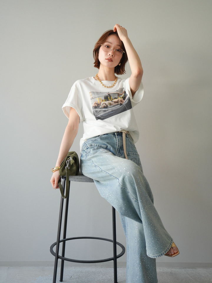 [予約]ドッグフォトTEE/white
