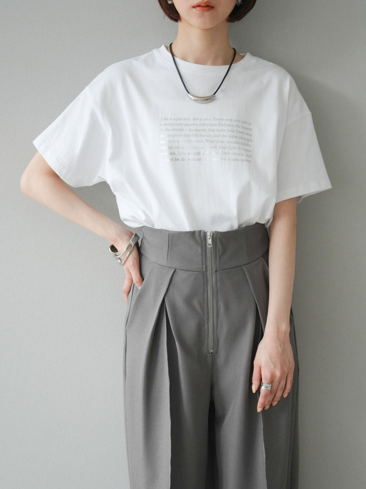 [予約]メッセージ箔プリントTシャツ/オフ