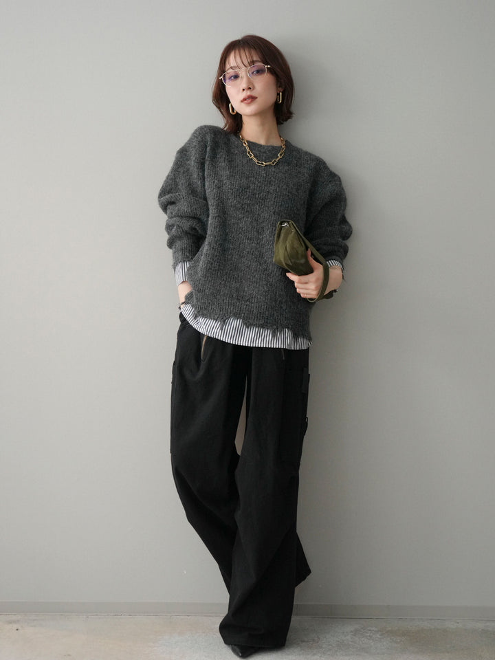 [予約]コットンタックループパンツ/black