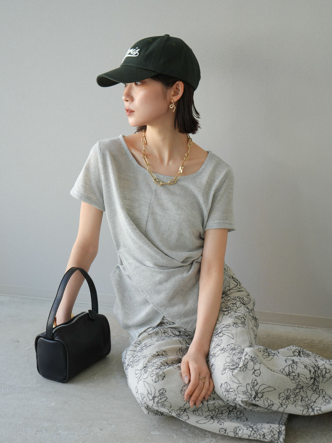 [預購] Cache-Coeur 薄紗針織套頭衫/灰色