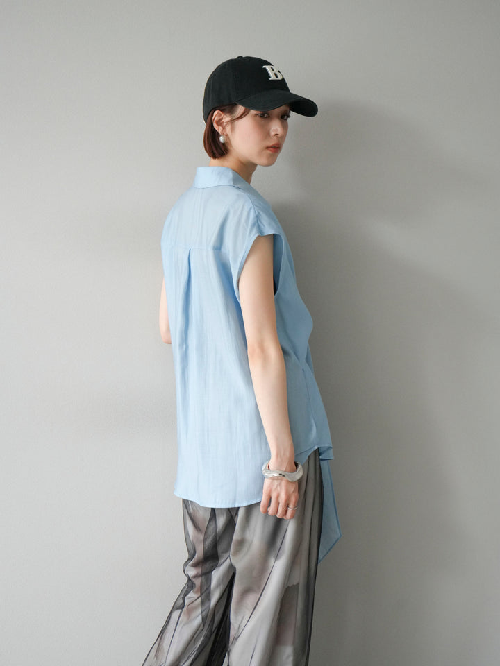 [予約]フロントタイシアーブラウス/ブルー